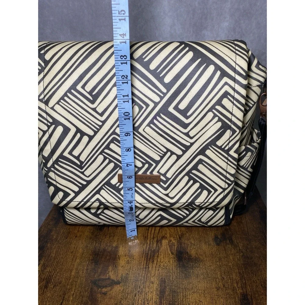 Petunia Pickle Bottom Boxy Neutral abstract Backpack Designer Diaper Bag